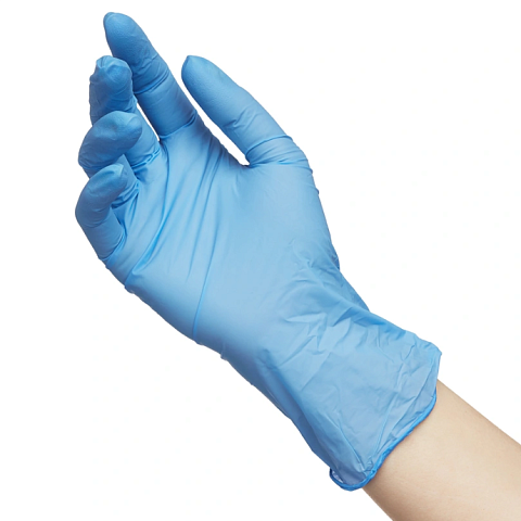 Перчатки нитриловые голубые 4 гр M 50 пар